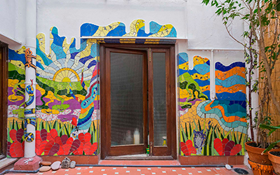 art,verdejo,mosaic,valencia,jardin de la alegria,mural,happy garden of joy, psychedelic,trencadis