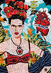 art,verdejo,mosaic,valencia,Reproducción de Frida Kahlo (Jean Paul Gaultier),emilio